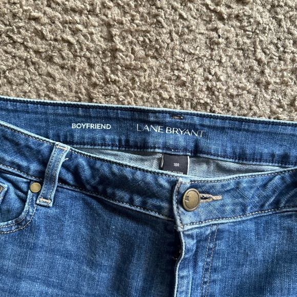 Lane Bryant Blue Boyfriend Jeans Distressed Relaxed Fit - Picture 4 of 6